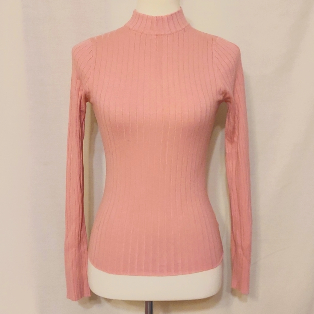 ‼️3 for $24‼️  Pink Mock Neck Ribbed Sweater